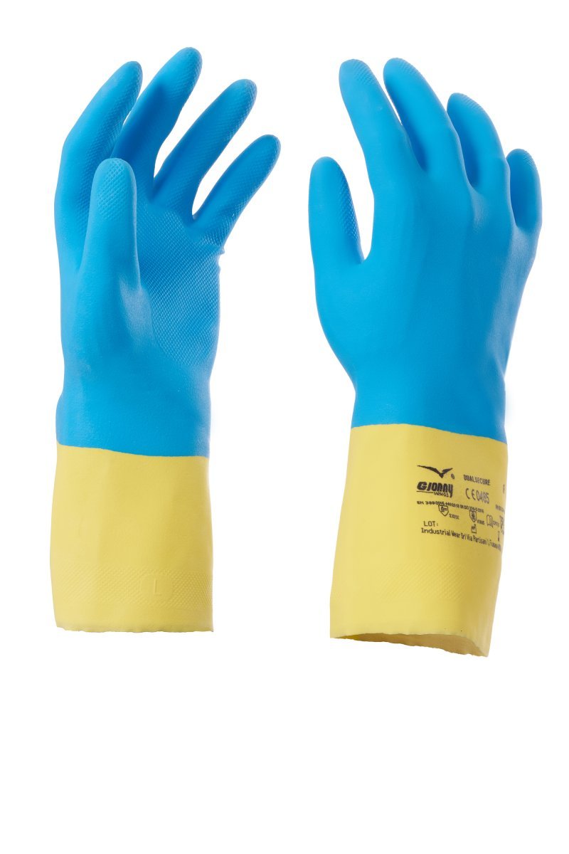 GIONNY WINGS - Handschuh DUALSECURE (VPE: 12 Paar) - Farbe: Blu/Giallo