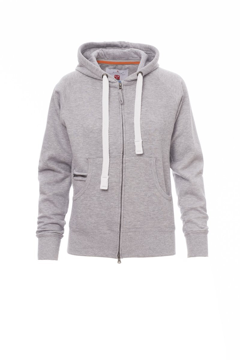 PAYPER - Taillierte Damen-Sweatjacke DALLAS+LADY MELANGE - Farbe: Grau Meliert