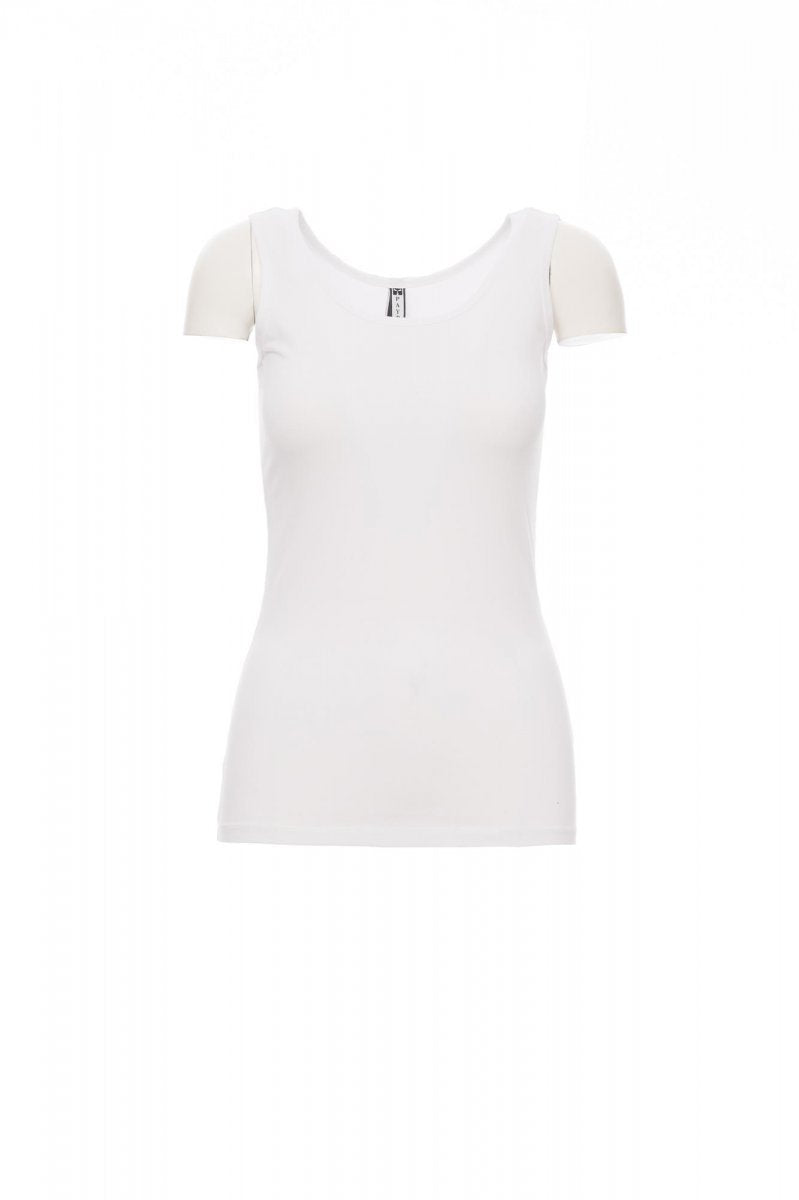 PAYPER - Tailliertes ärmelloses Damen-Shirt FLEXTOP - Farbe: Weiss