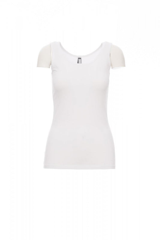 PAYPER - Tailliertes ärmelloses Damen-Shirt FLEXTOP - Farbe: Weiss