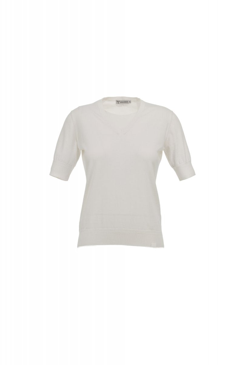 PAYPER - Kurzarm-Damenpullover BAY - Farbe: Weiss