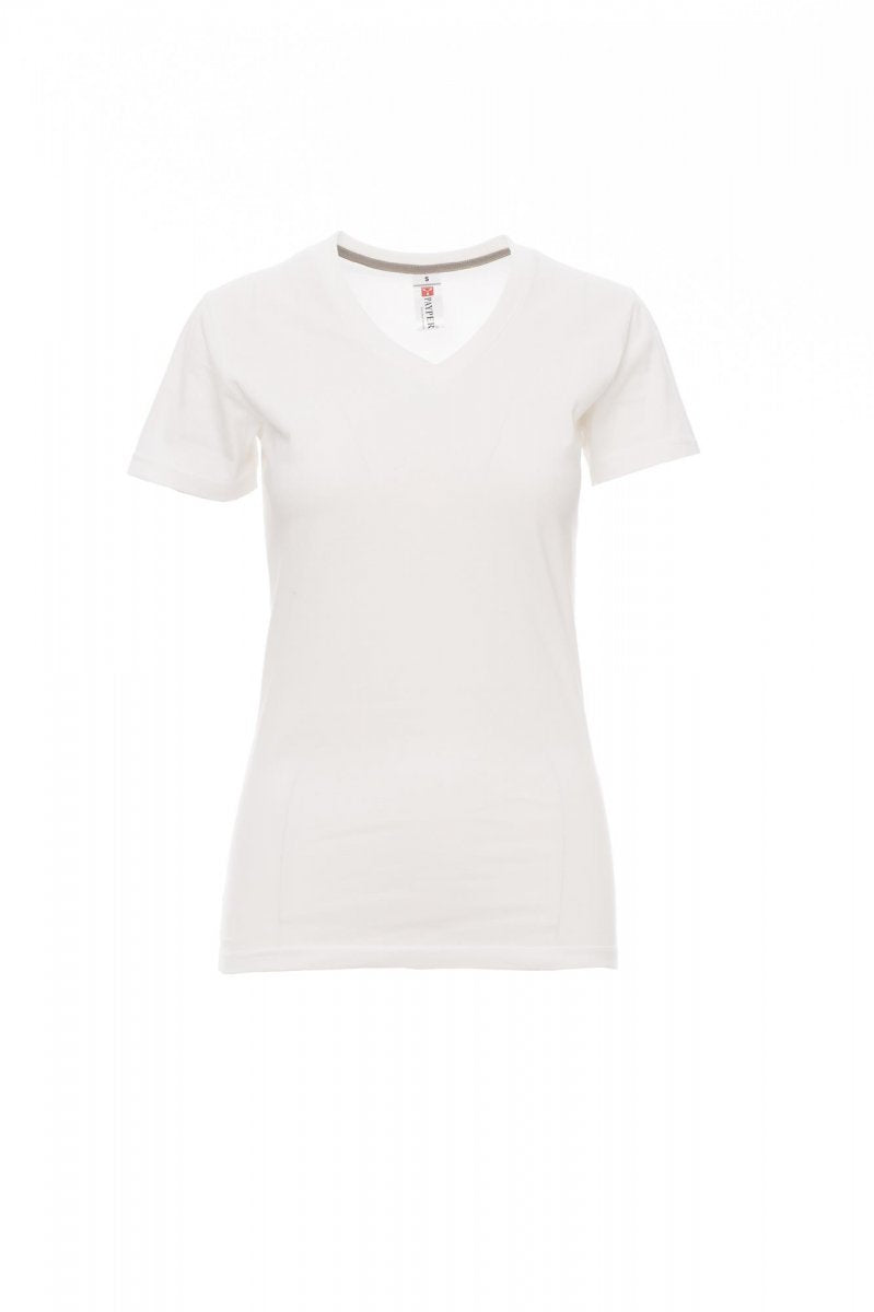 PAYPER - Tailliertes Damen-T-Shirt V-NECK LADY - Farbe: Weiss