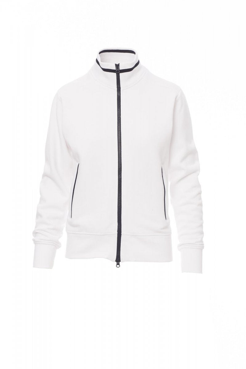 PAYPER - Taillierte Damen-Sweatjacke MELBOURNE - Farbe: Weiss/Marineblau