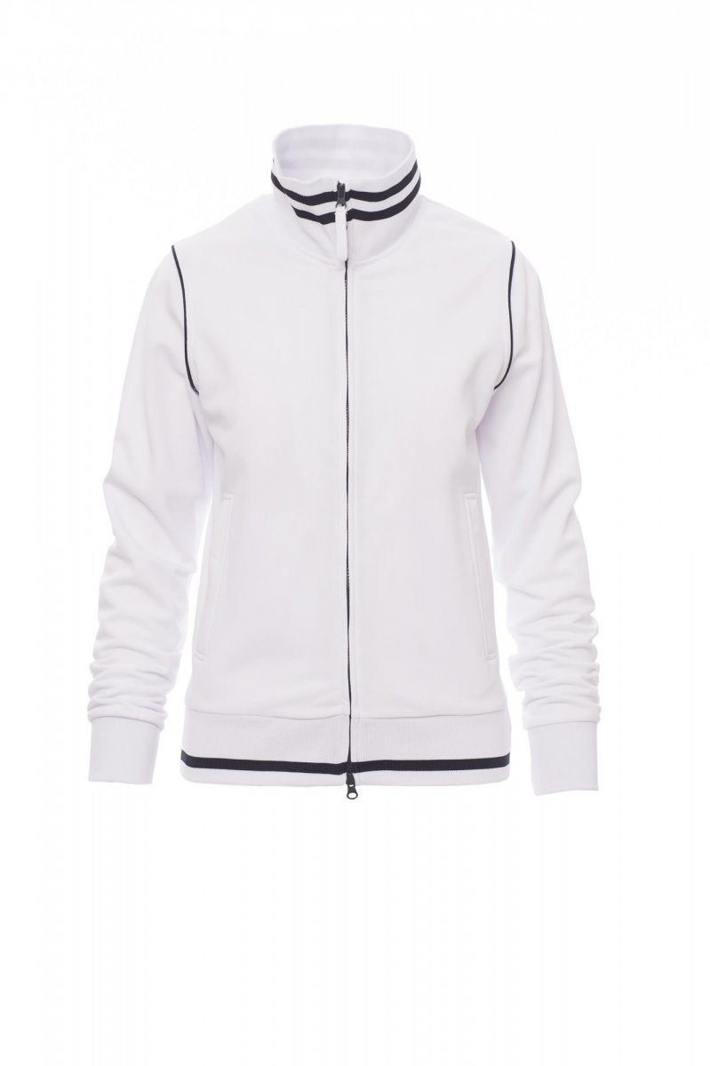 PAYPER - Taillierte Damen-Sweatjacke DERBY LADY - Farbe: Weiss/Marineblau