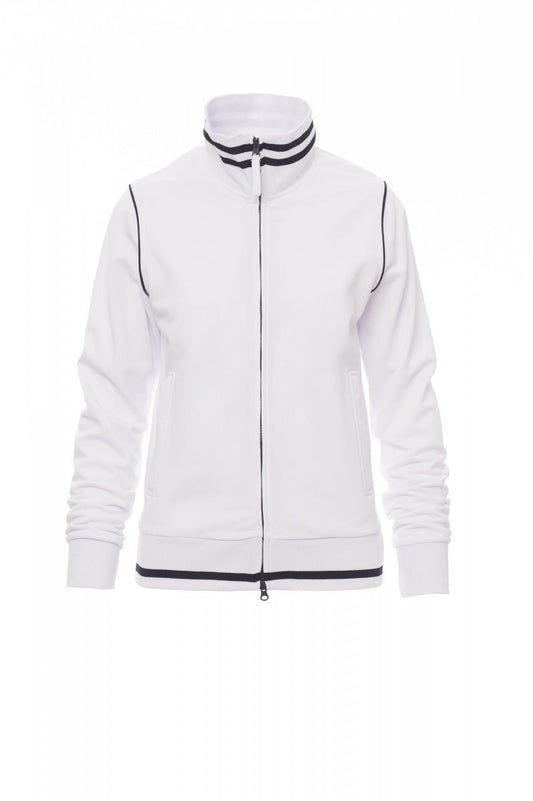 PAYPER - Taillierte Damen-Sweatjacke DERBY LADY - Farbe: Weiss/Marineblau