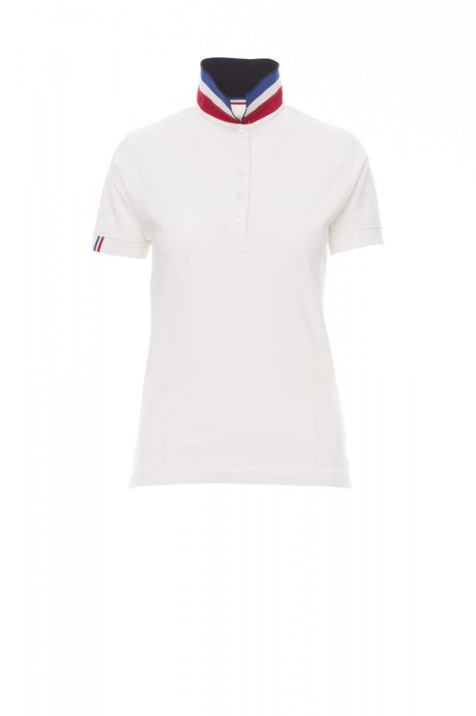 PAYPER - Tailliertes Damen-Poloshirt NATION LADY - Farbe: Weiss/Frankreich