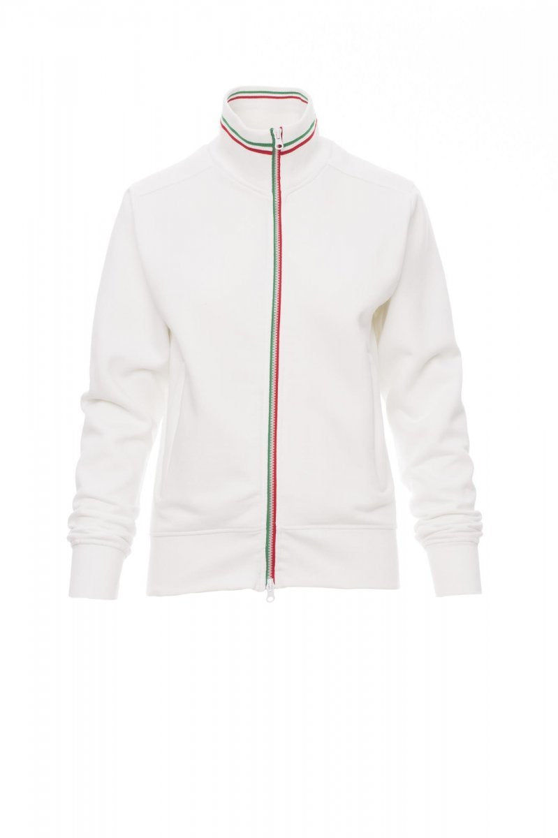 PAYPER - Taillierte Damen-Sweatjacke NAZIONALE LADY - Farbe: Weiss/Italien