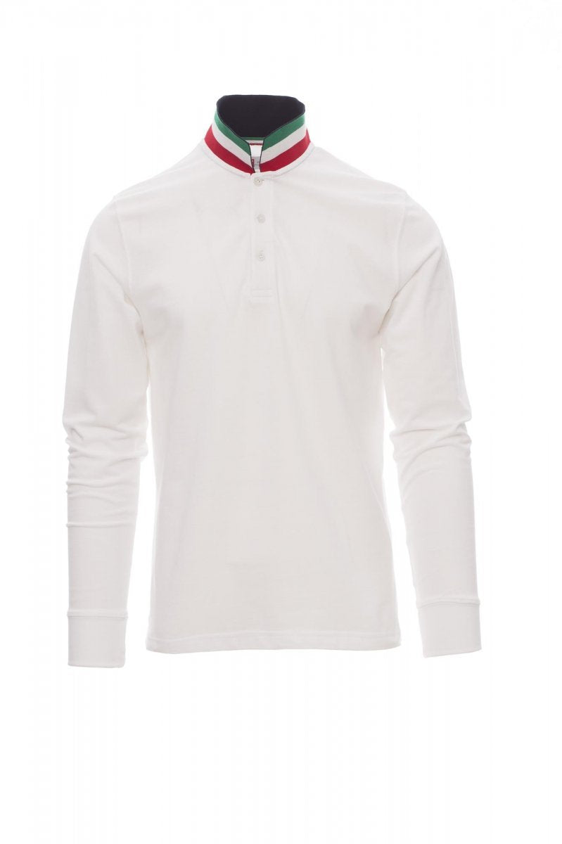PAYPER - Herren-Poloshirt LONG NATION - Farbe: Weiss/Italien