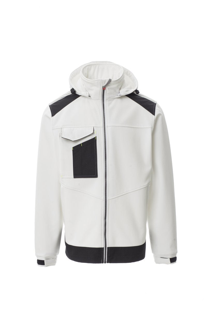 PAYPER - Herren Softshelljacke PERFORMER 2.0 - Farbe: Weiss/Schwarz