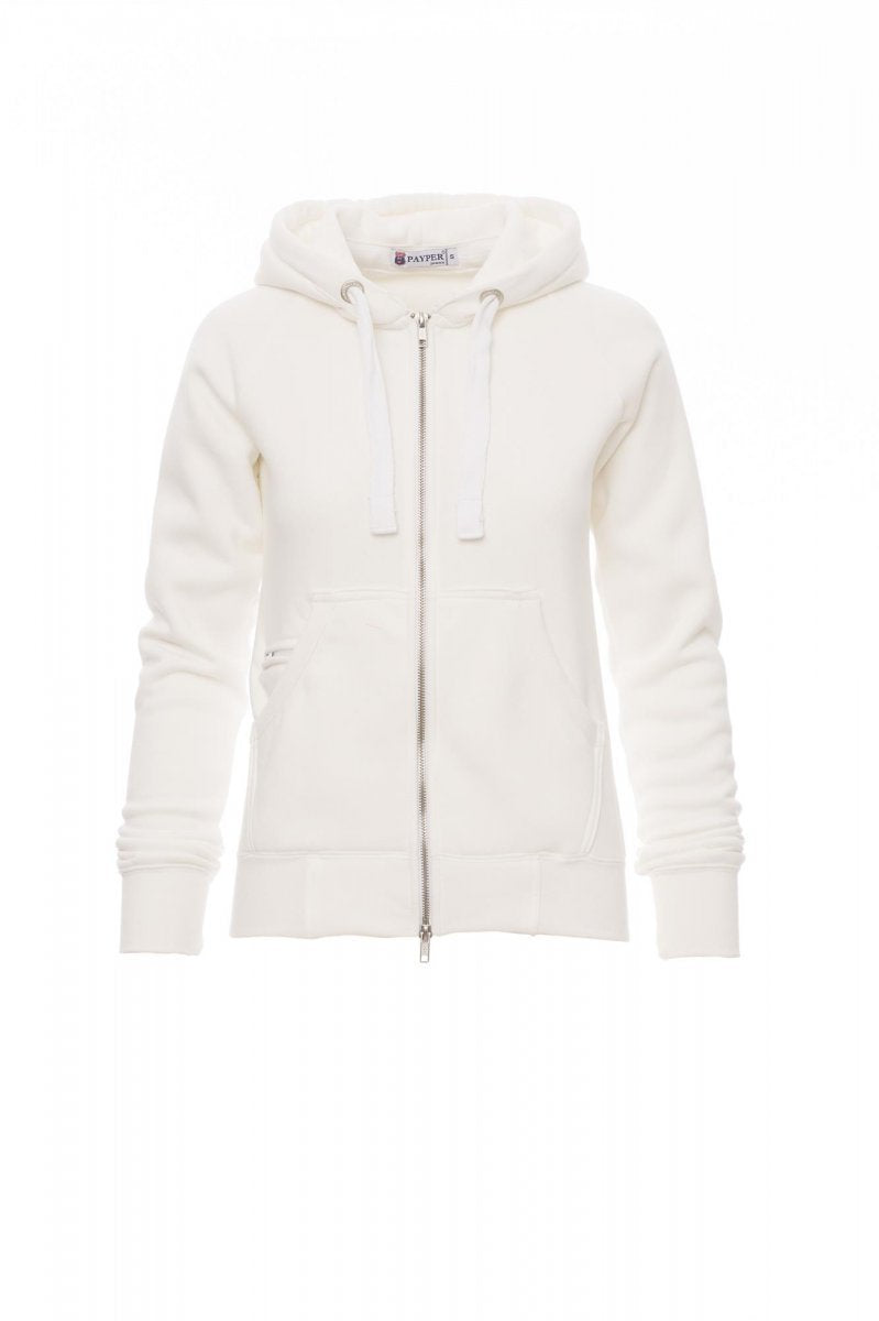 PAYPER - Taillierte Damen-Sweatjacke URBAN LADY - Farbe: Weiss Meliert