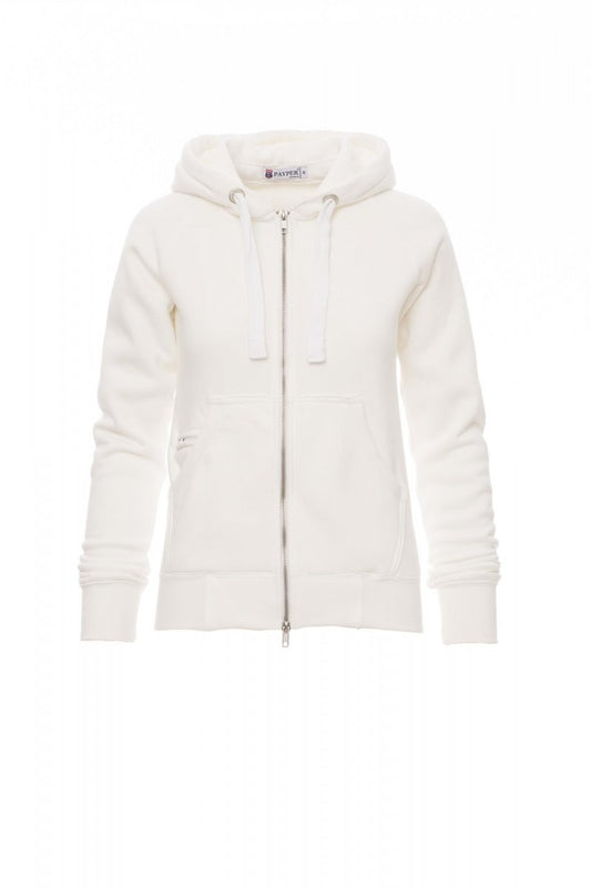 PAYPER - Taillierte Damen-Sweatjacke URBAN LADY - Farbe: Weiss Meliert