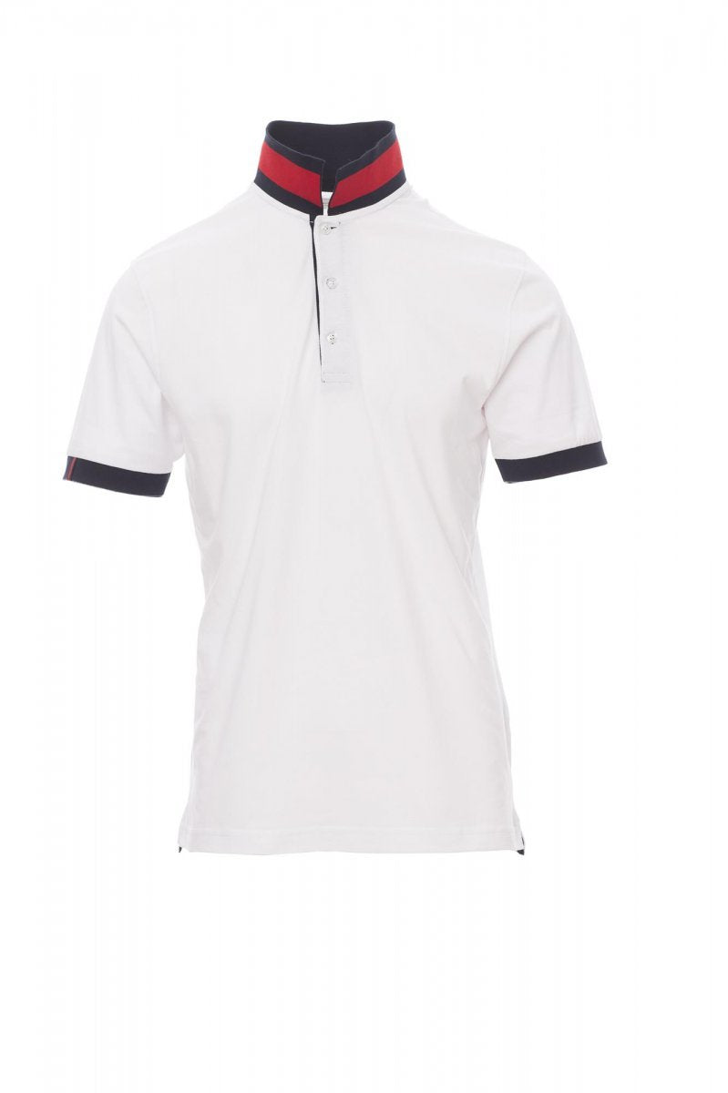 PAYPER - Herren-Poloshirt kurzärmelig MEMPHIS - Farbe: Weiss/Rot-Blau