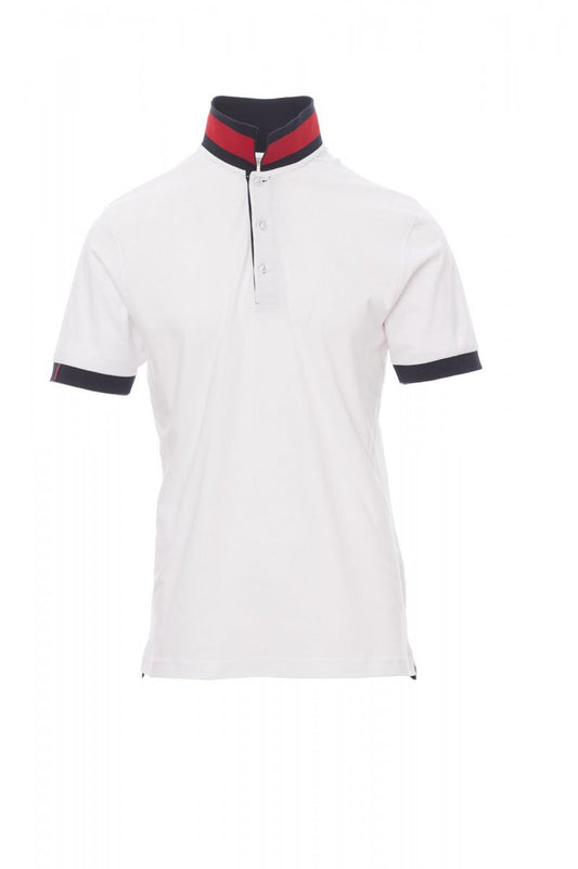 PAYPER - Herren-Poloshirt kurzärmelig MEMPHIS - Farbe: Weiss/Rot-Blau