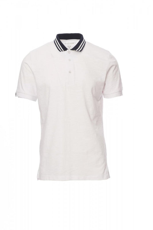PAYPER - Herren-Poloshirt NAUTIC - Farbe: Weiss/Marineblau-Weiss/Fluogelb