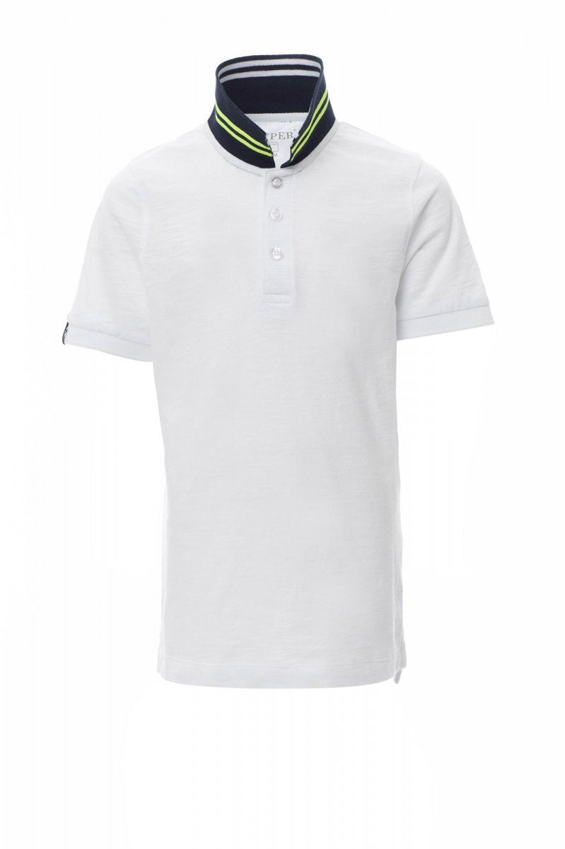 PAYPER - Kinder-Poloshirt NAUTIC KIDS - Farbe: Weiss/Marineblau-Weiss/Fluogelb