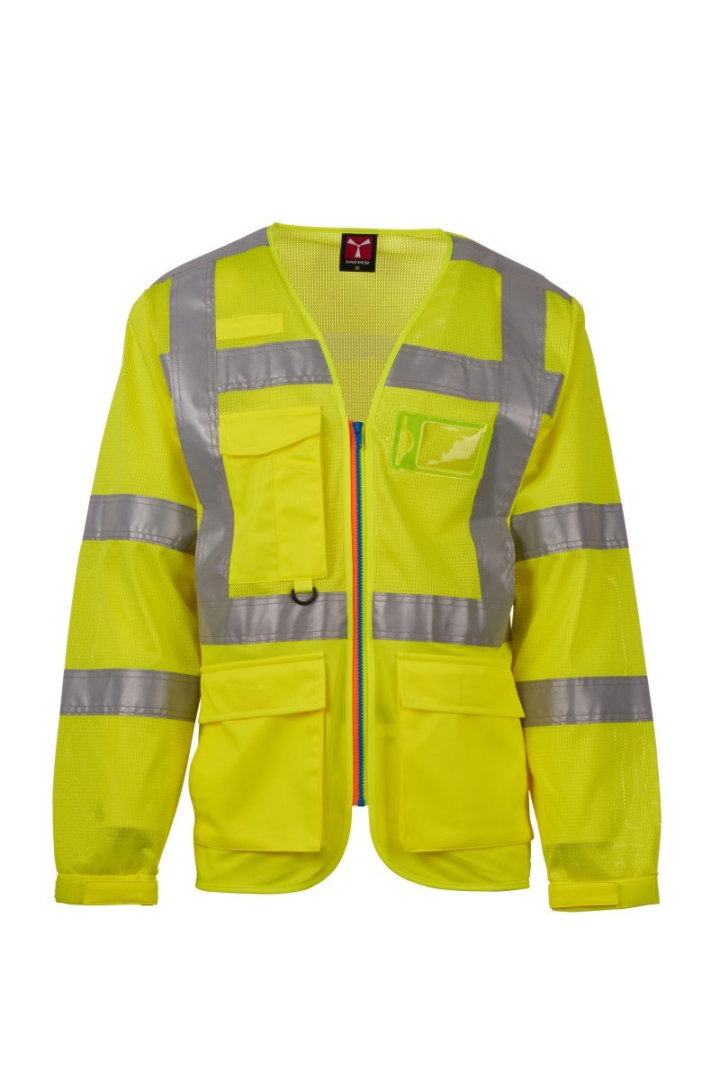 PAYPER - Ungefütterte Langarm-Warnweste LONG EXO MESH - Farbe: Fluogelb