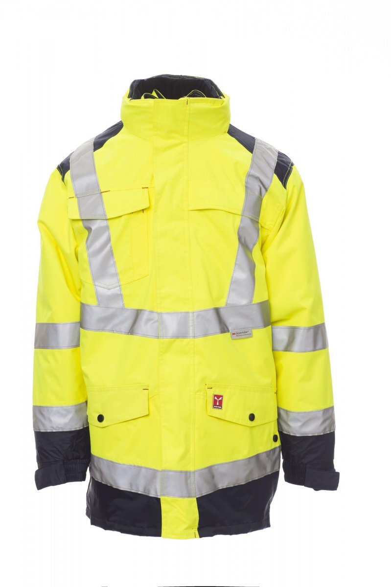 PAYPER - Parka HISAFE - Farbe: Fluogelb/Marineblau