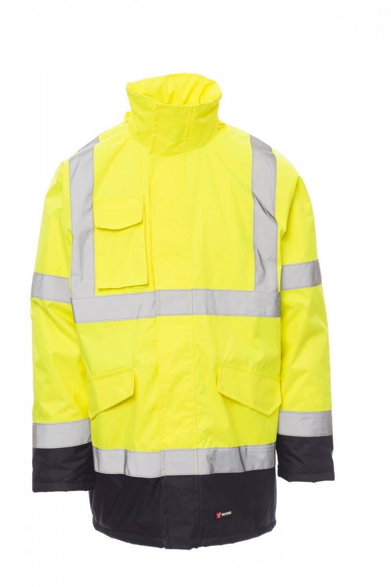 PAYPER - Wattierter Parka YARD - Farbe: Fluogelb/Marineblau