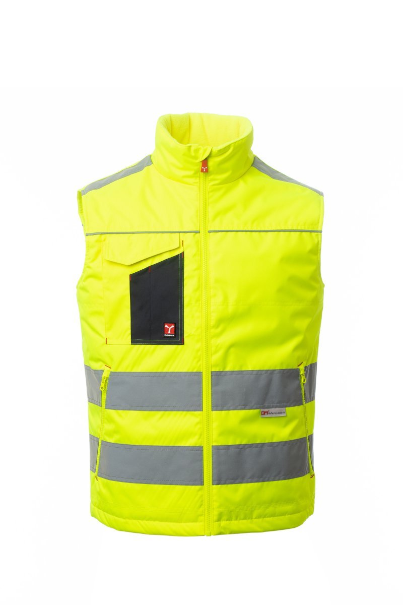 PAYPER - Gefütterte Warnweste TASK - Farbe: Fluogelb/Marineblau