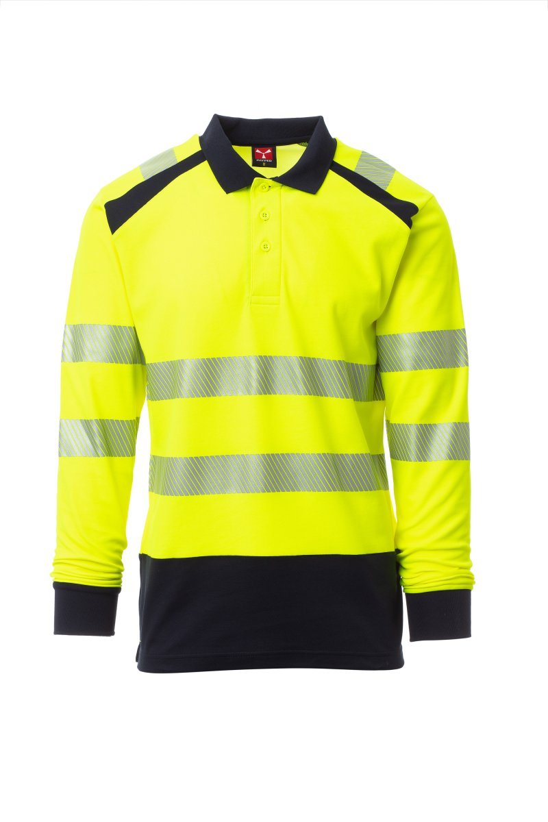 PAYPER - Poloshirt ROAD WINTER - Farbe: Fluogelb/Marineblau