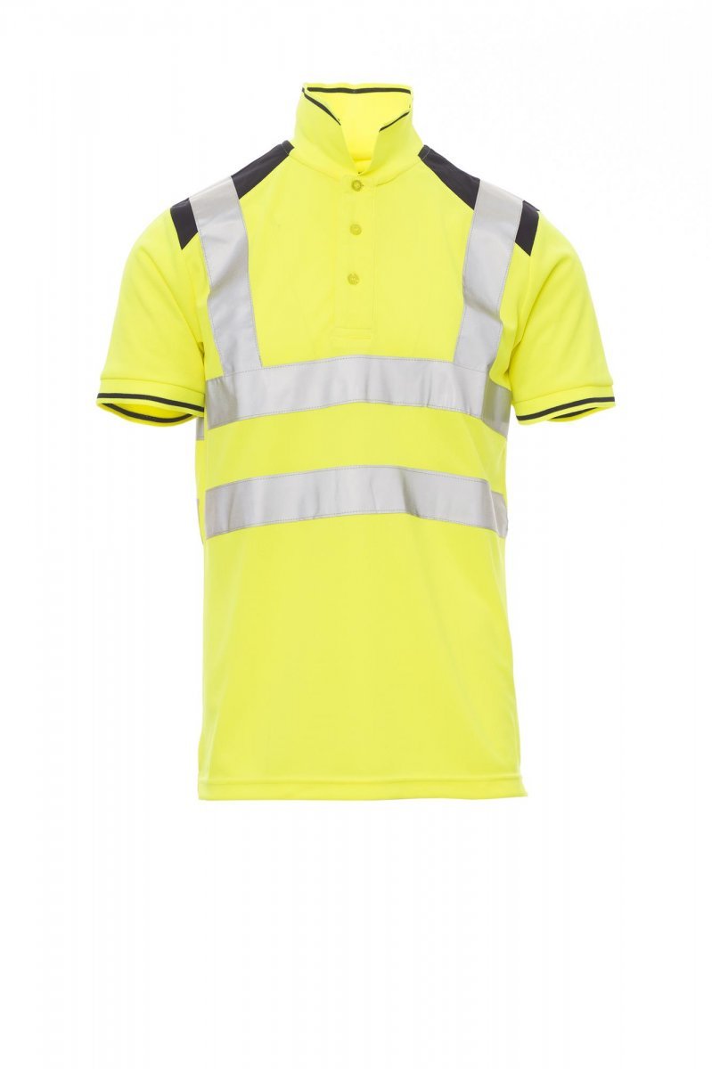 PAYPER - Herren Poloshirt GUARD+ - Farbe: Fluogelb/Marineblau