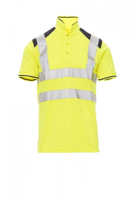 PAYPER - Herren Poloshirt GUARD+ - Farbe: Fluogelb/Marineblau