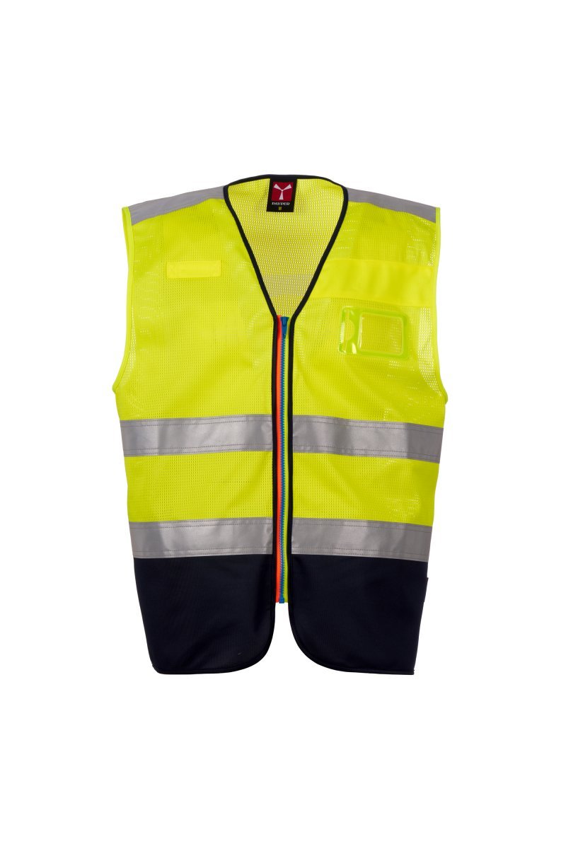 PAYPER - Ungefütterte Warnweste ACK MESH - Farbe: Fluogelb/Marineblau
