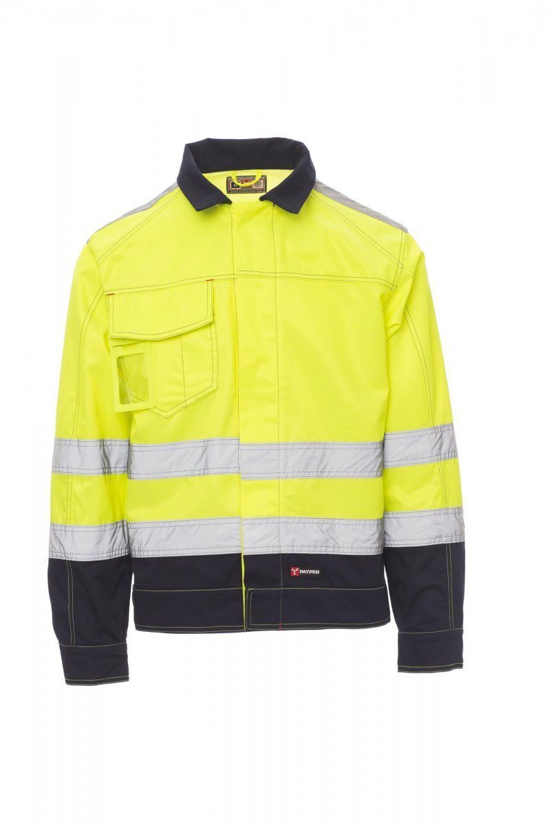 PAYPER - Ungefütterte Jacke SAFE HI-VI - Farbe: Fluogelb/Marineblau