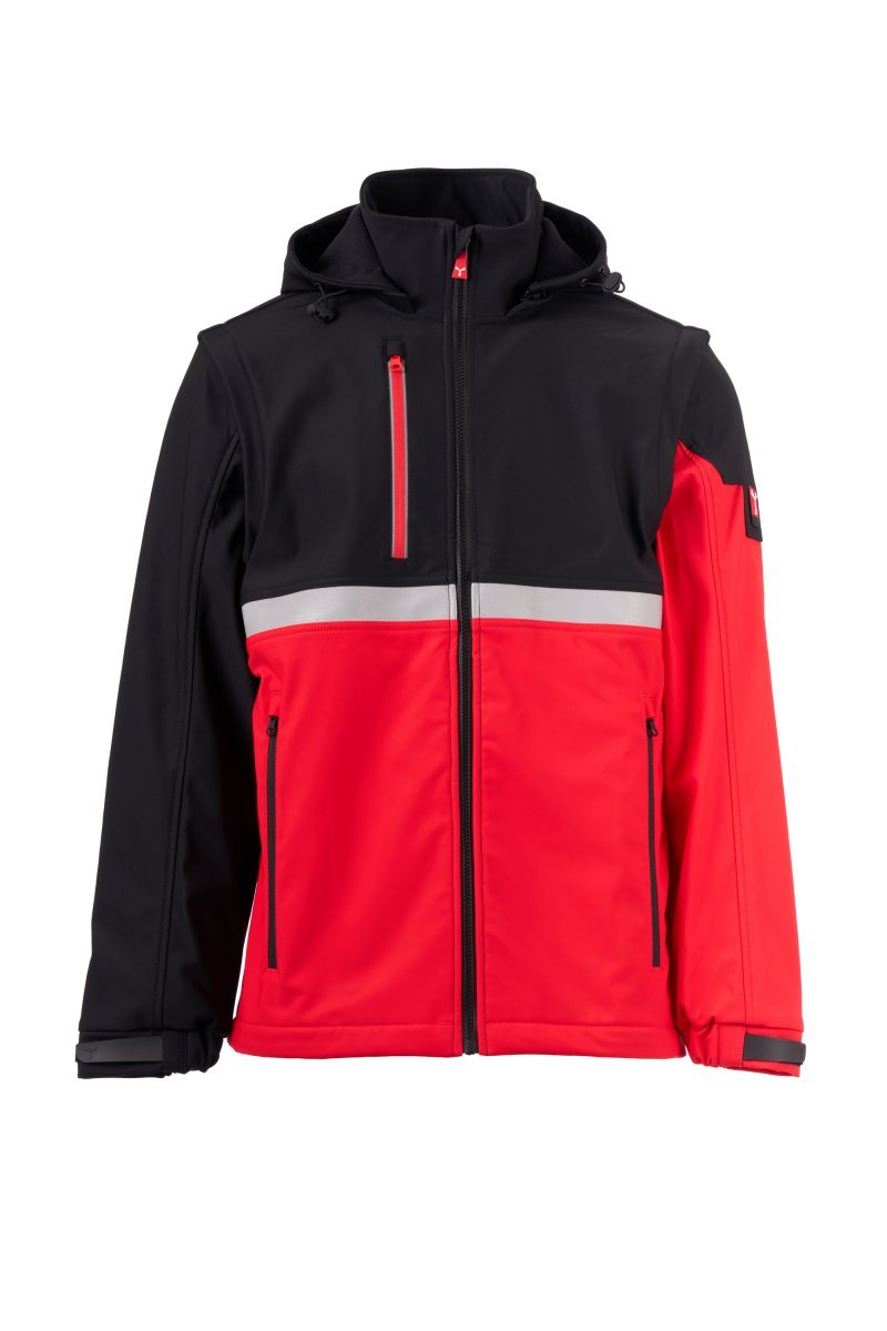 PAYPER - Herren Softshelljacke WISE 2IN1 - Farbe: Rot/Schwarz
