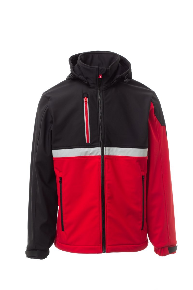 PAYPER - Herren Softshelljacke WISE PAD - Farbe: Rot/Schwarz