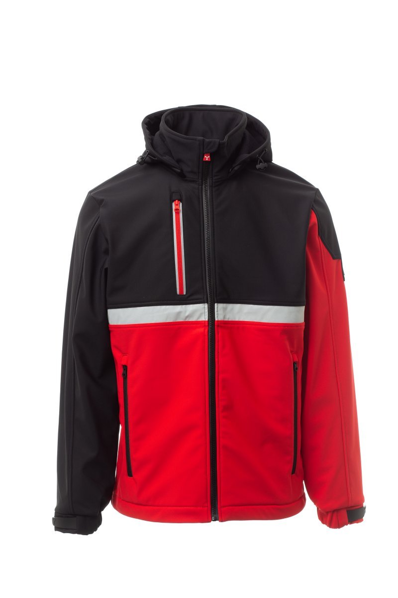 PAYPER - Herren Softshelljacke WISE - Farbe: Rot/Schwarz