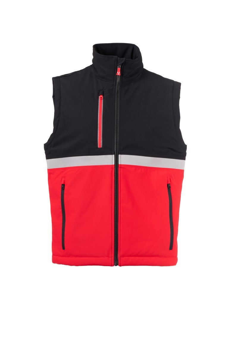PAYPER - Herren Arbeitsweste WISE VEST LITE PAD - Farbe: Rot/Schwarz