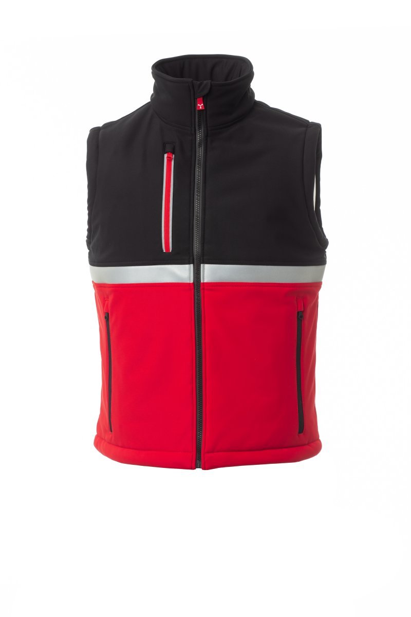 PAYPER - Herren Arbeitsweste WISE VEST PAD - Farbe: Rot/Schwarz