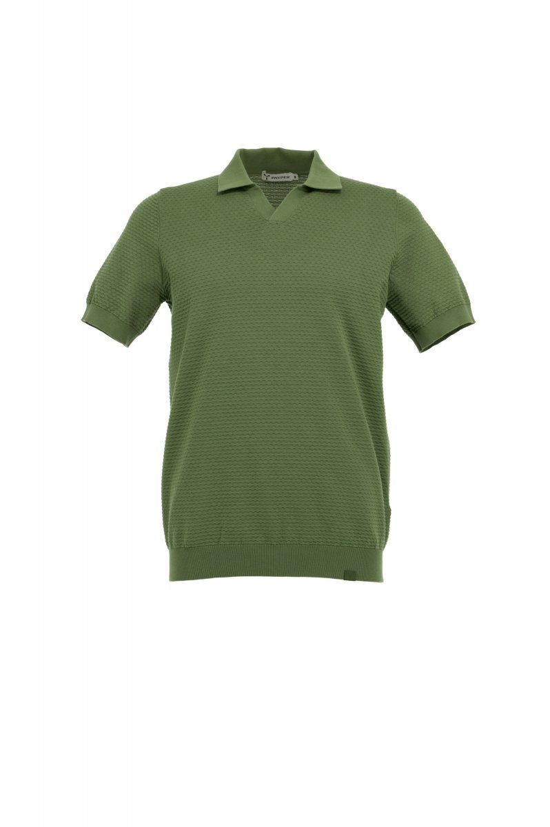 PAYPER - Gestricktes Poloshirt RESORT - Farbe: Militärgrün