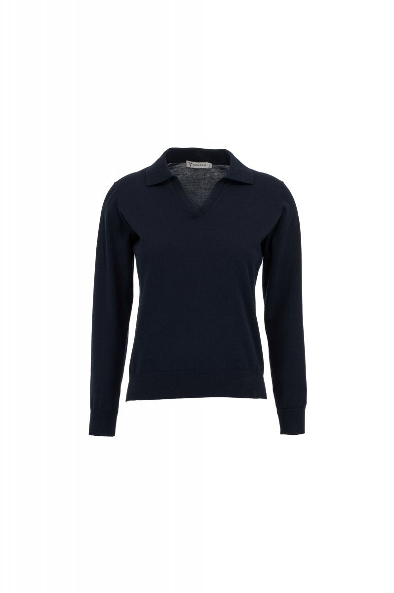 PAYPER - Langärmeliges Damen-Poloshirt MARINA - Farbe: Dunkel Mitternachtsblau