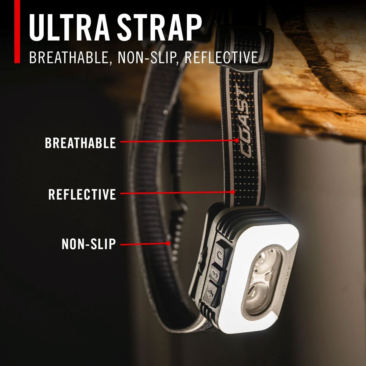 Coast RL35R Wiederaufladbare Stirnlampe mit Sprachsteuerung