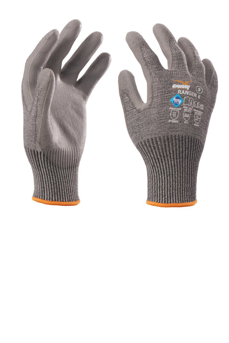 GIONNY WINGS - Handschuh RANGER 6 Klasse F (VPE: 12 Paar) - Farbe: Grau
