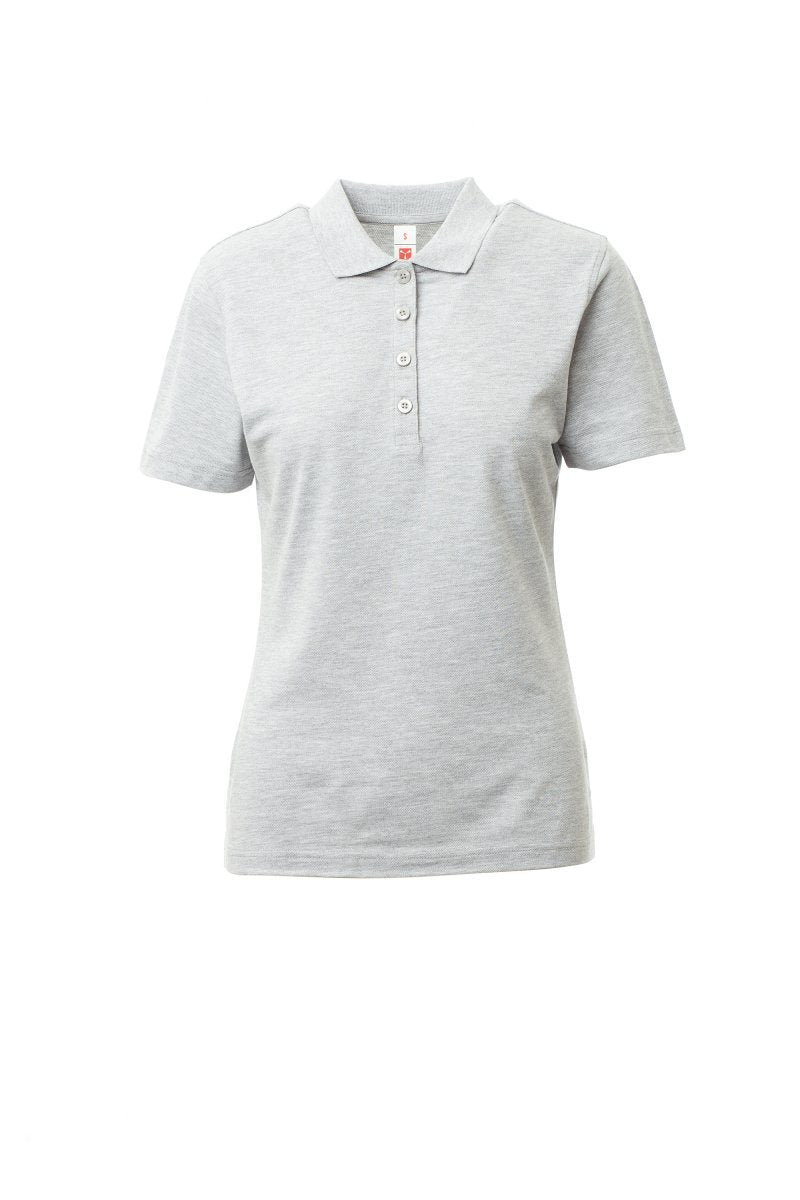 PAYPER - Tailliertes Damen-Poloshirt ROME LADY MELANGE - Farbe: Grau Meliert