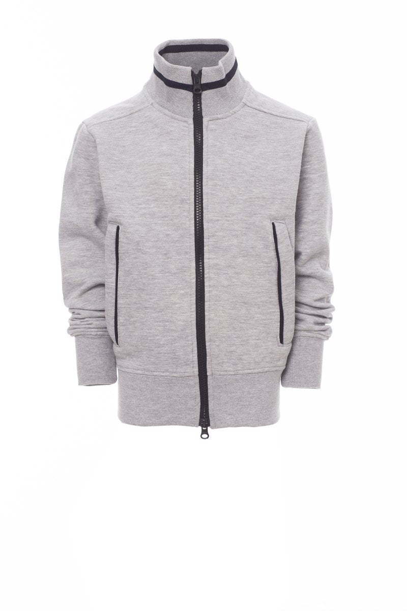 PAYPER - Kinder-Sweatjacke JUNIOR+ MELANGE - Farbe: Grau Meliert/Marineblau