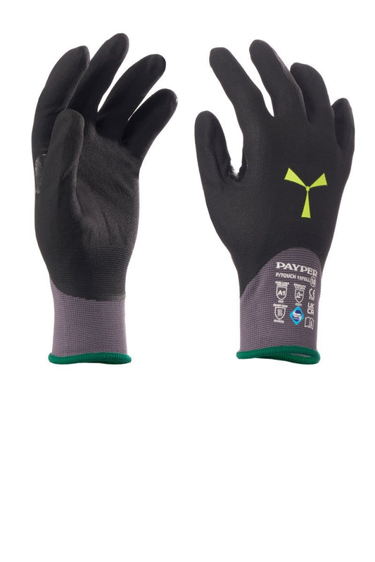 PAYPER - Montagehandschuhe P/TOUCH 15FULL (VPE: 12 Paar) - Farbe: Grau/Schwarz