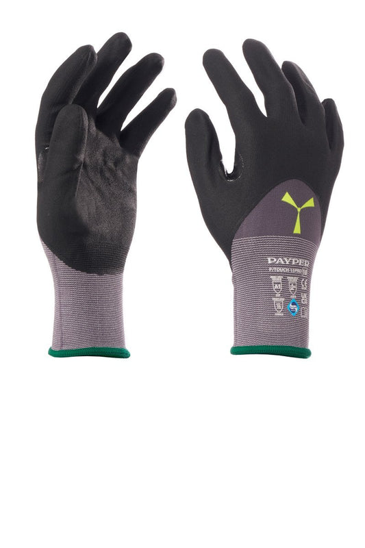 PAYPER - Montagehandschuhe P/TOUCH 15PRO (VPE: 12 Paar) - Farbe: Grau/Schwarz