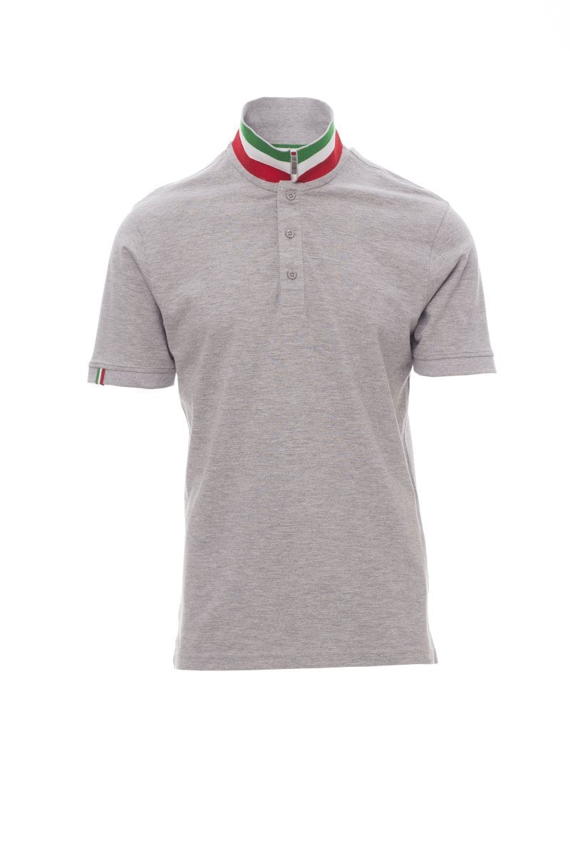 PAYPER - Herren-Poloshirt NATION MELANGE - Farbe: Grau Meliert/Italien