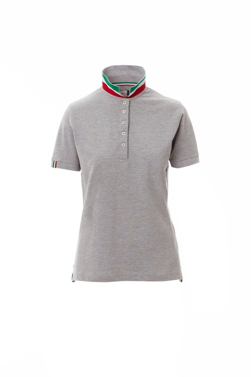 PAYPER - Tailliertes Damen-Poloshirt NATION LADY MELANGE - Farbe: Grau Meliert/Italien