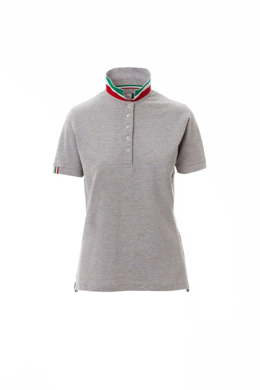 PAYPER - Tailliertes Damen-Poloshirt NATION LADY MELANGE - Farbe: Grau Meliert/Italien