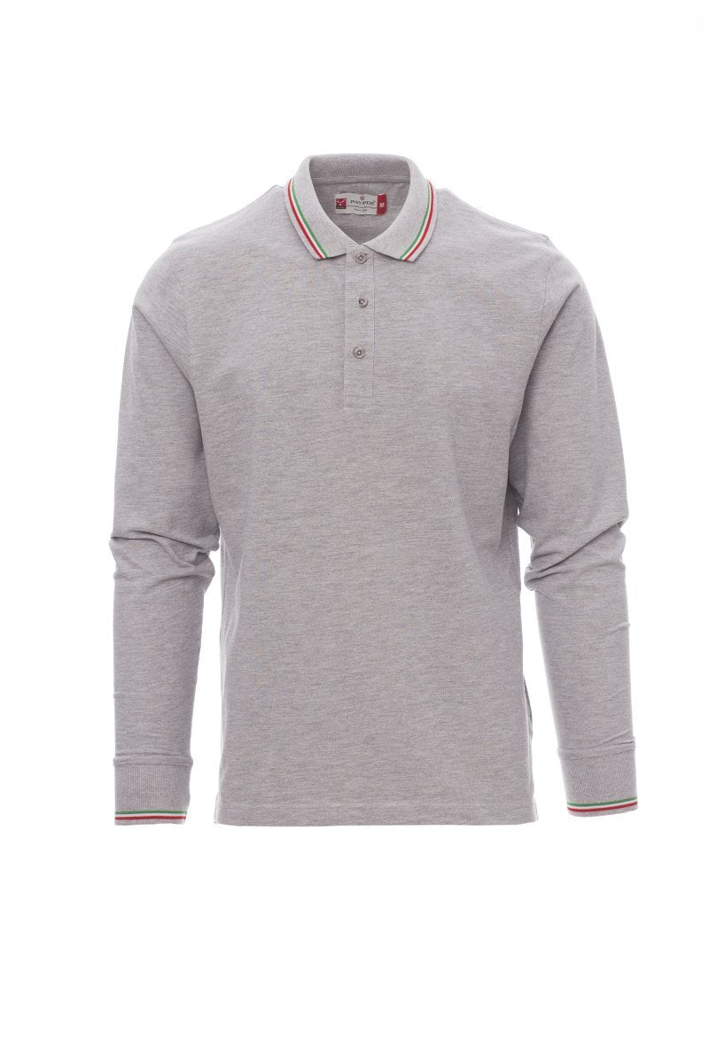 PAYPER - Unisex-Poloshirt AVIAZIONE MELANGE - Farbe: Grau Meliert/Italien