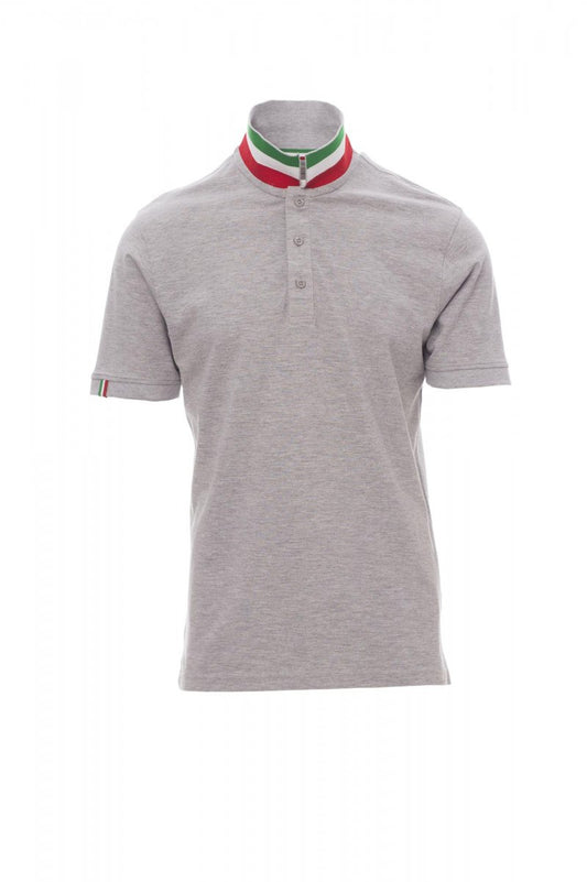 PAYPER Poloshirt NATION MELANGE in GRAU MELIERT/ITALIEN - Arbeitskleidung für Industrie und Handwerk