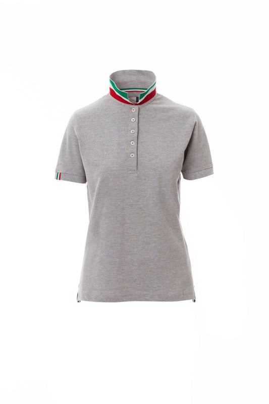 PAYPER Poloshirt NATION LADY MELANGE in GRAU MELIERT/ITALIEN - Arbeitskleidung für Industrie und Handwerk
