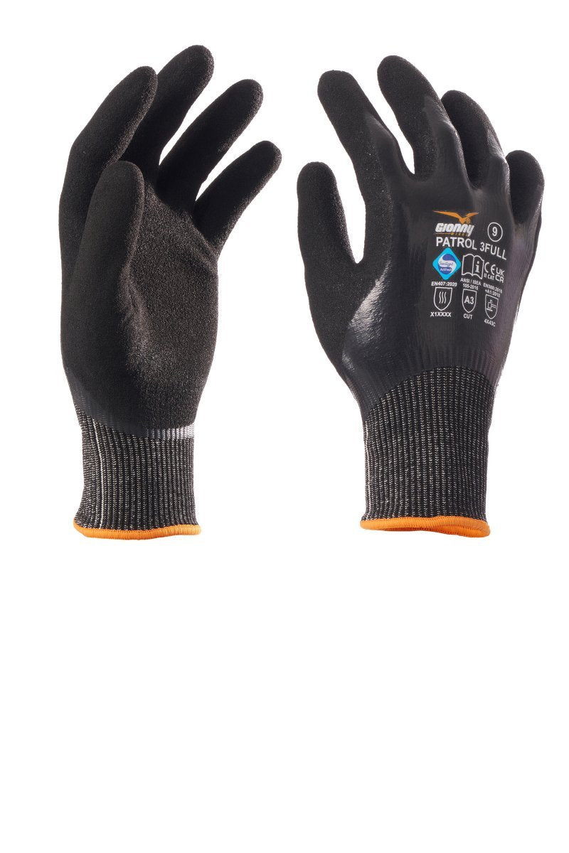 GIONNY WINGS - Handschuh PATROL 3FULL Klasse C (VPE: 12 Paar) - Farbe: Schwarz/Schwarz