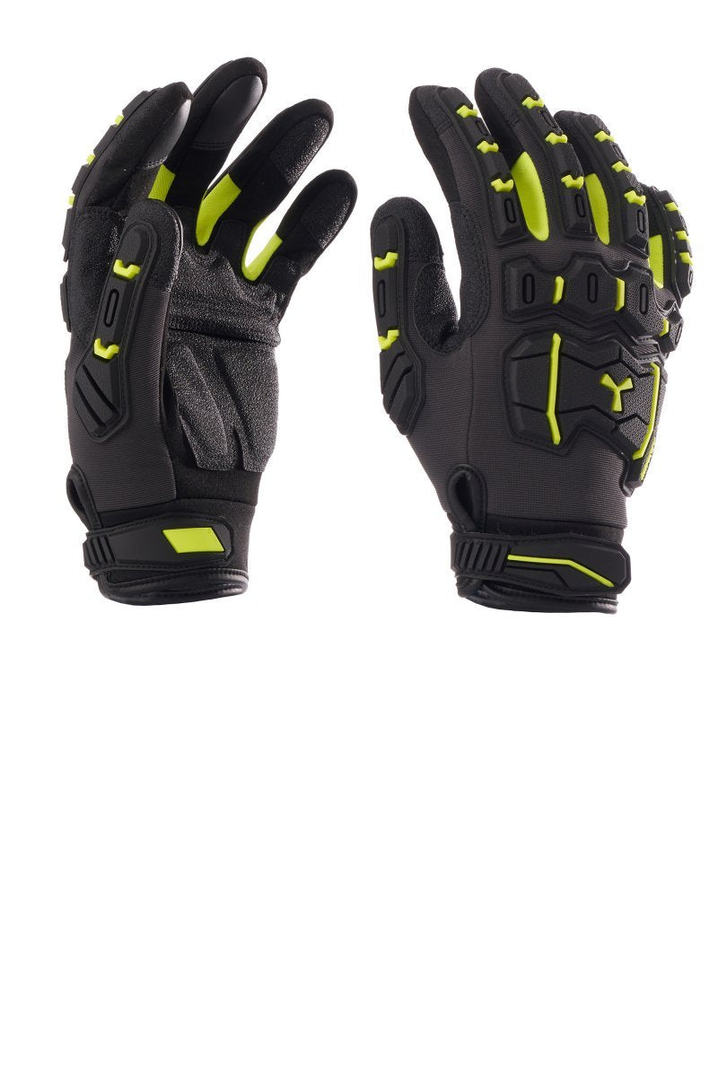 PAYPER - Stoßschutzhandschuhe P/HERO SHAKE (VPE: 6 Paar) - Farbe: Schwarz / Fluogelb