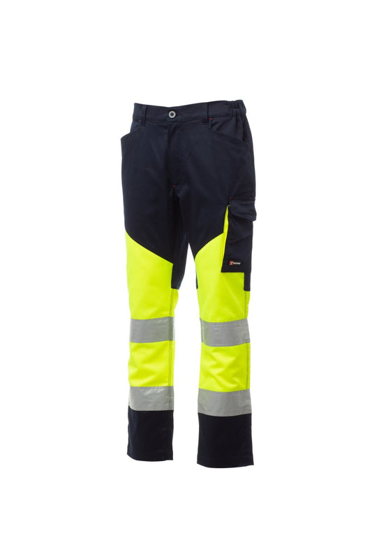 PAYPER Arbeitshose WORKING in FLUOGELB/MARINEBLAU - Arbeitskleidung für Industrie und Handwerk